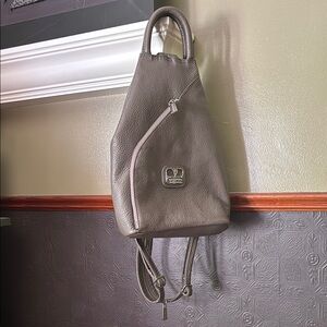 VALENTINA Italy Backpack Leather Women's Bag, Taupe